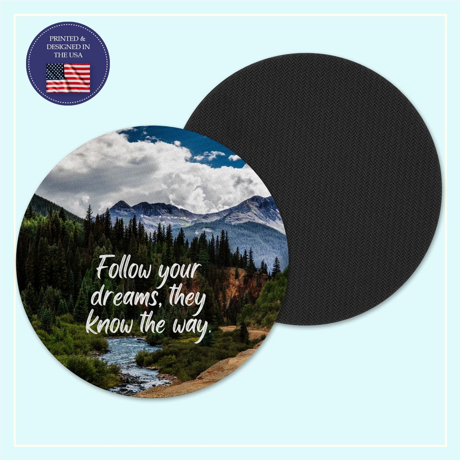 Mountain road neoprene coaster