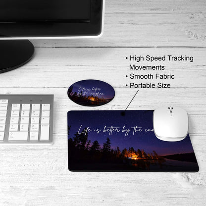 Campfire desk set on a desk