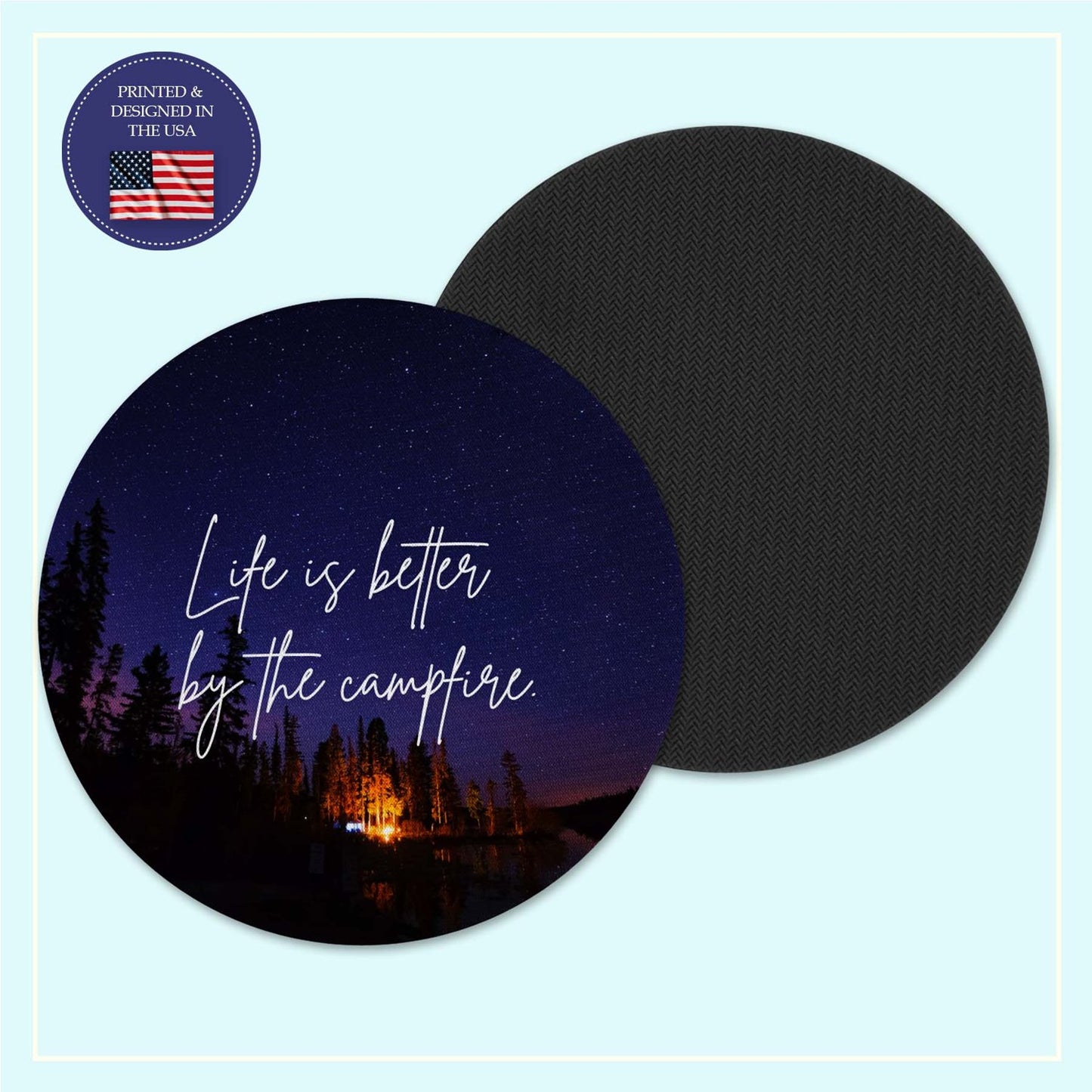 Campfire neoprene coaster
