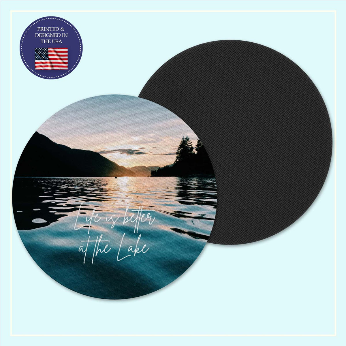 Lake neoprene coaster