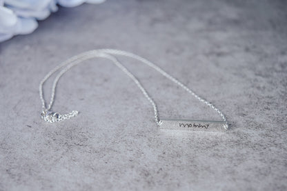 Custom Engraved Necklace with Handwriting