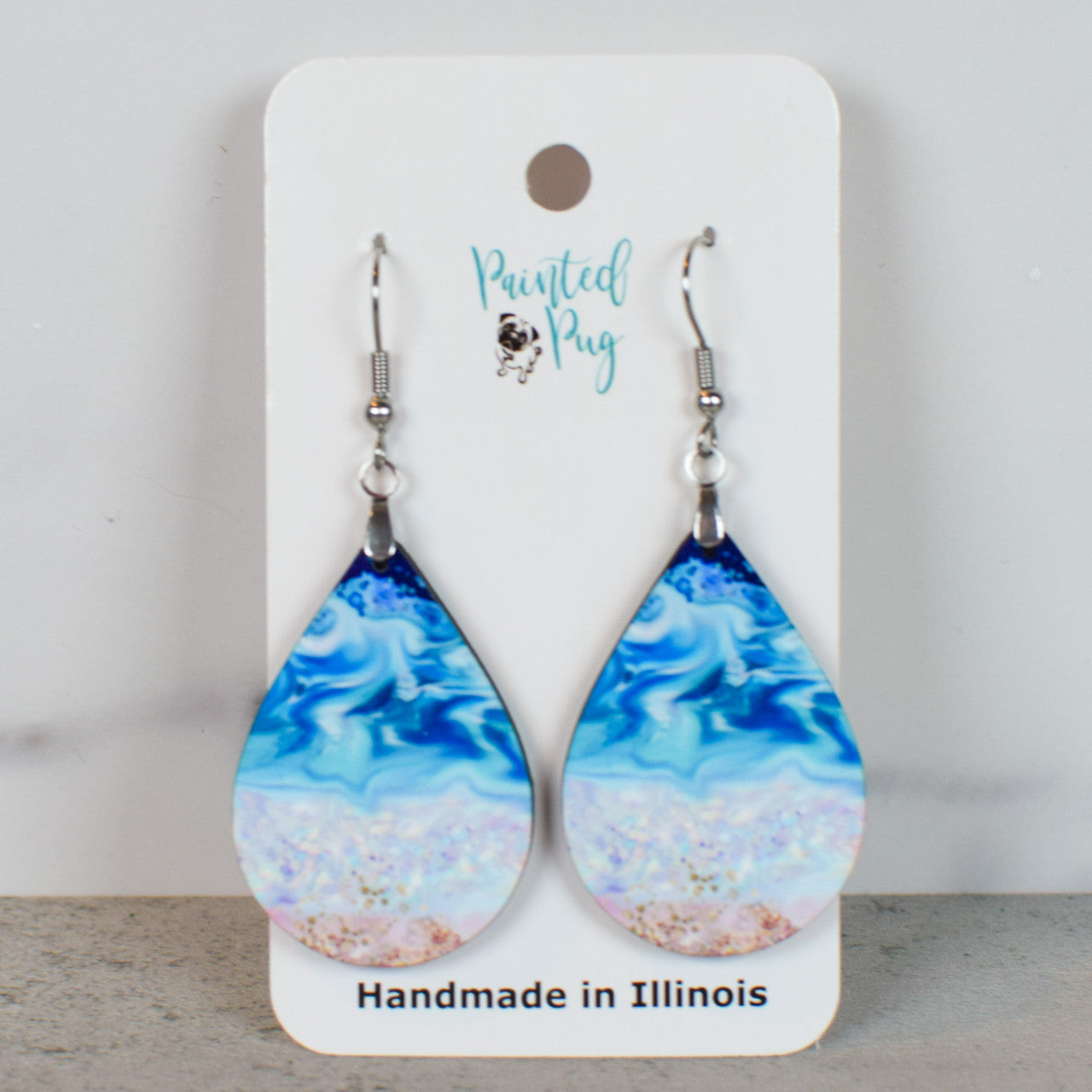 Beach Teardrop Earrings Set (4 Pairs) – Ocean, Sunset & Tropical Handmade Jewelry