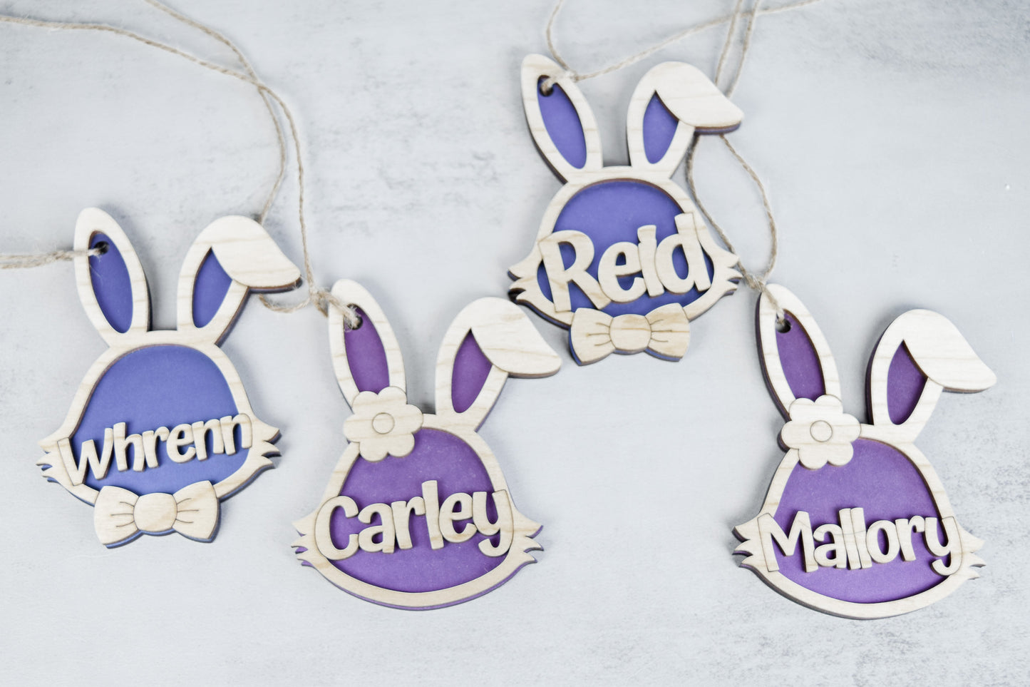Personalized Easter Bunny Basket Tag – Wooden Bunny Name Tag