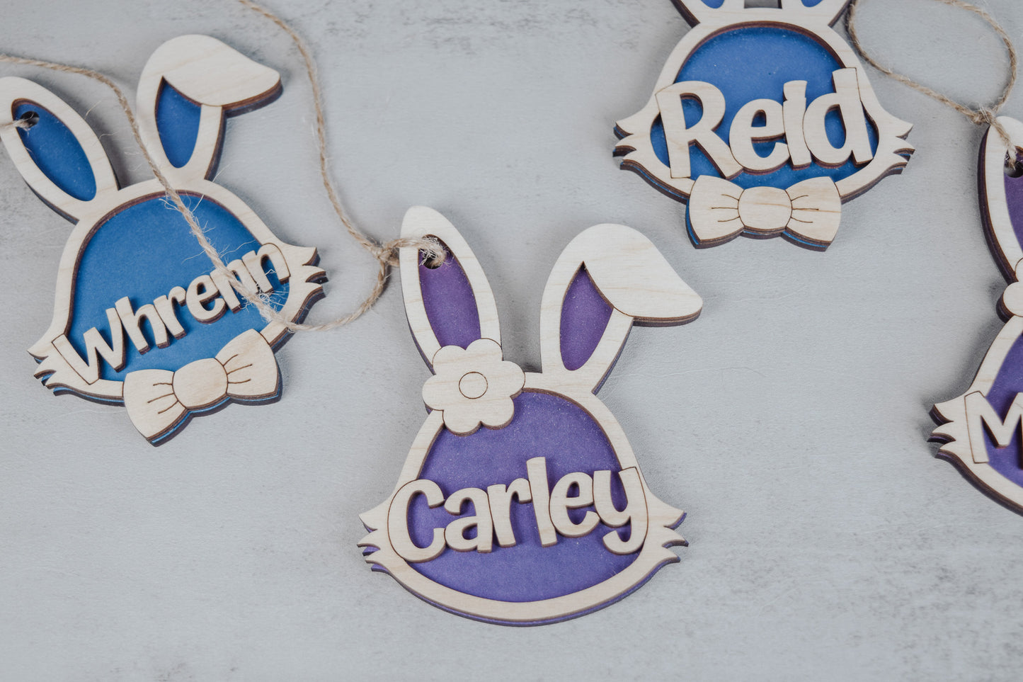 Personalized Easter Bunny Basket Tag – Wooden Bunny Name Tag