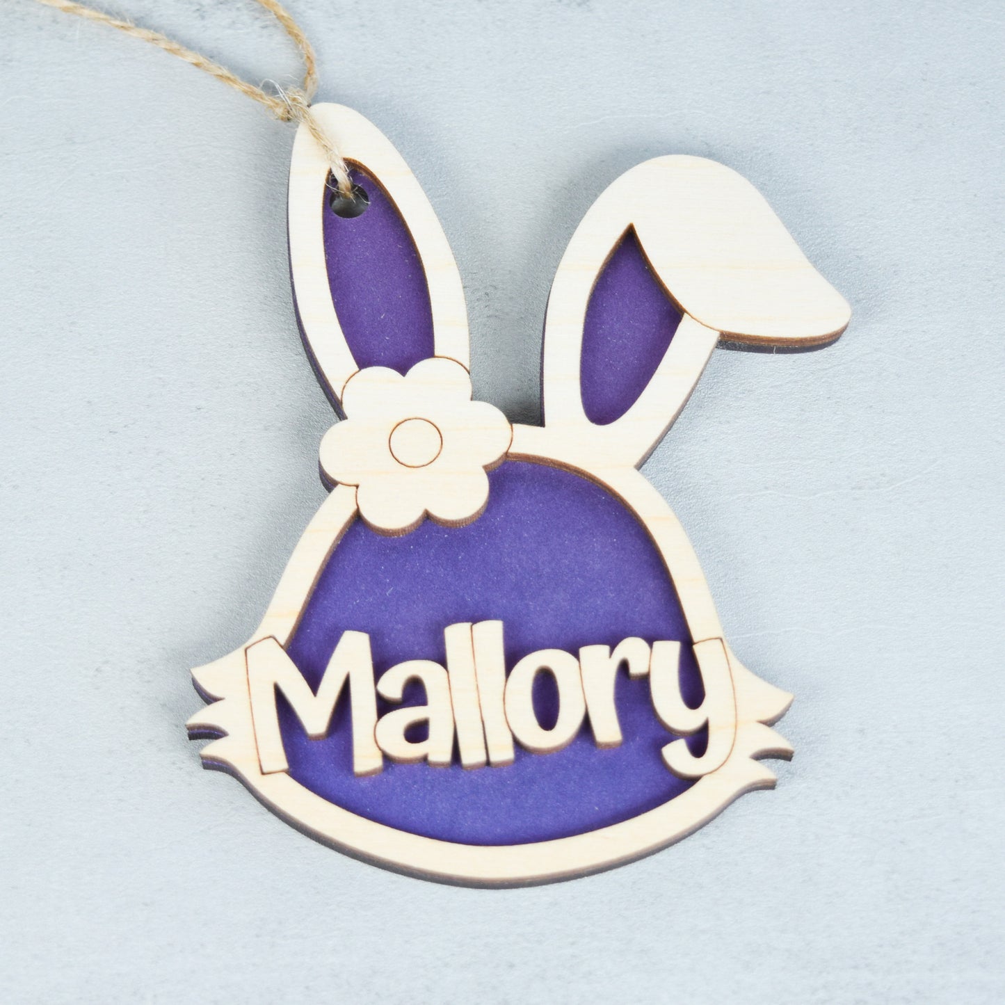 Personalized Easter Bunny Basket Tag – Wooden Bunny Name Tag