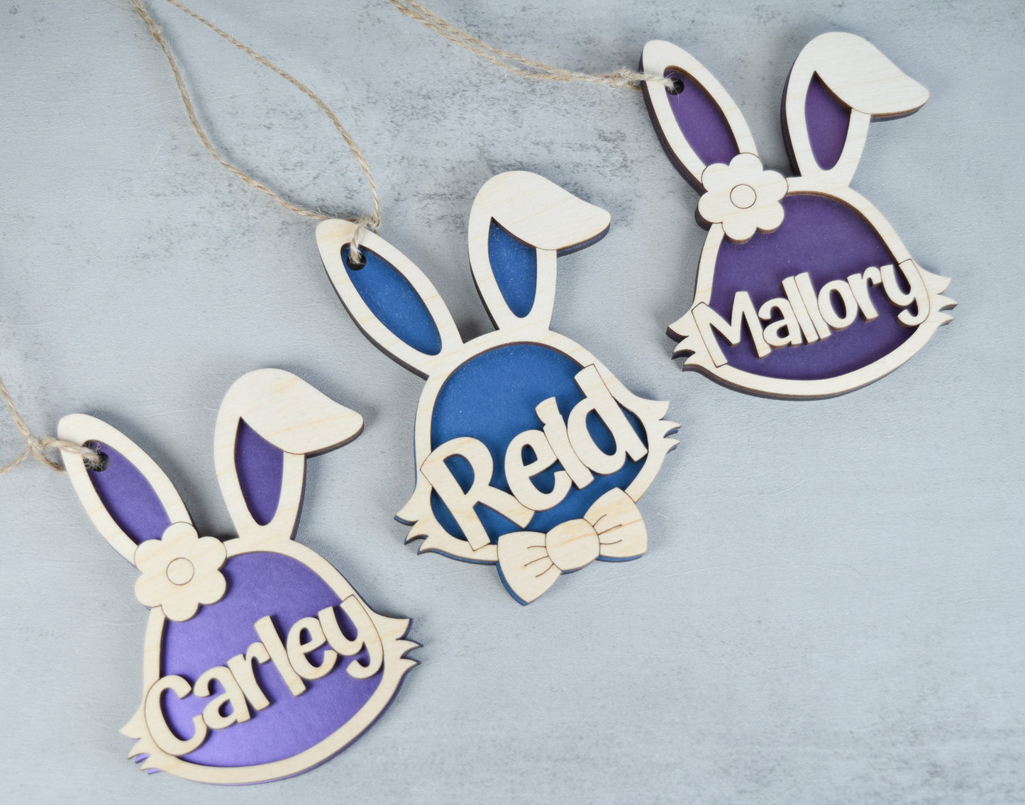 Personalized Easter Bunny Basket Tag – Wooden Bunny Name Tag