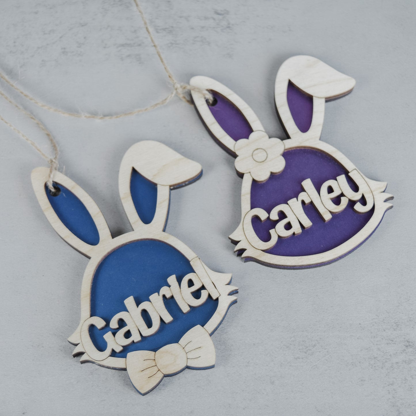 Personalized Easter Bunny Basket Tag – Wooden Bunny Name Tag