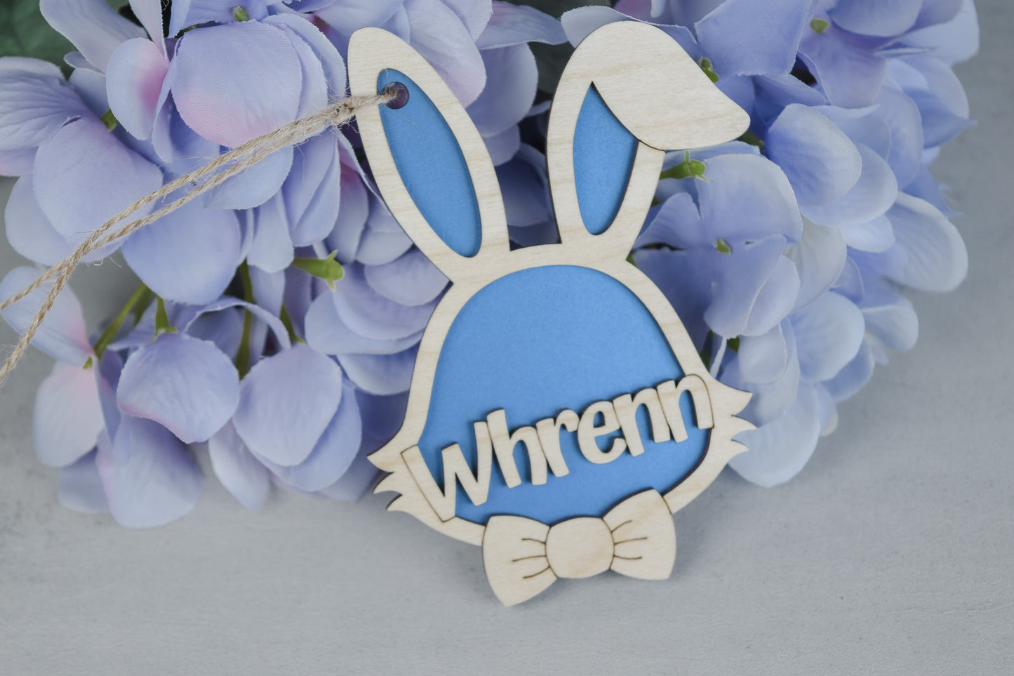 Personalized Easter Bunny Basket Tag – Wooden Bunny Name Tag