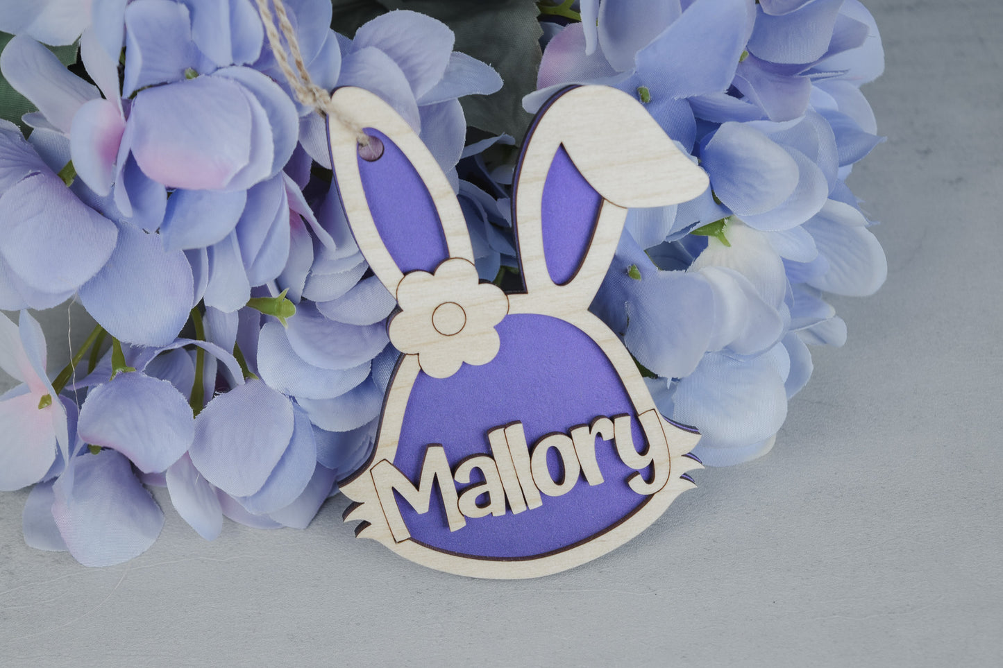 Personalized Easter Bunny Basket Tag – Wooden Bunny Name Tag