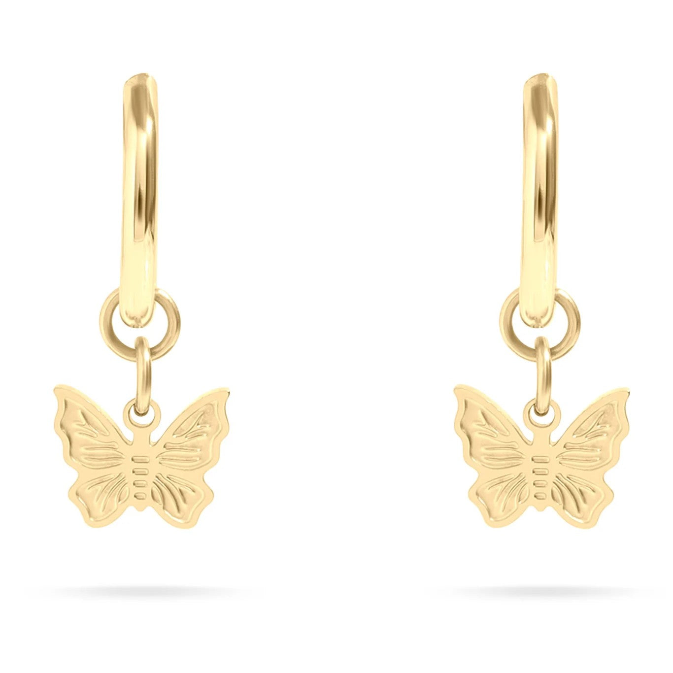 Butterfly Huggie Hoop Earrings – 18K Gold or Silver Stainless Steel