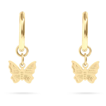 Butterfly Huggie Hoop Earrings – 18K Gold or Silver Stainless Steel