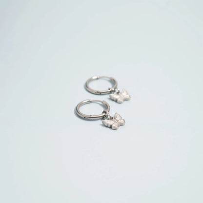 Butterfly Huggie Hoop Earrings – 18K Gold or Silver Stainless Steel