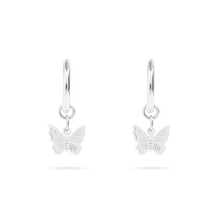 Butterfly Huggie Hoop Earrings – 18K Gold or Silver Stainless Steel