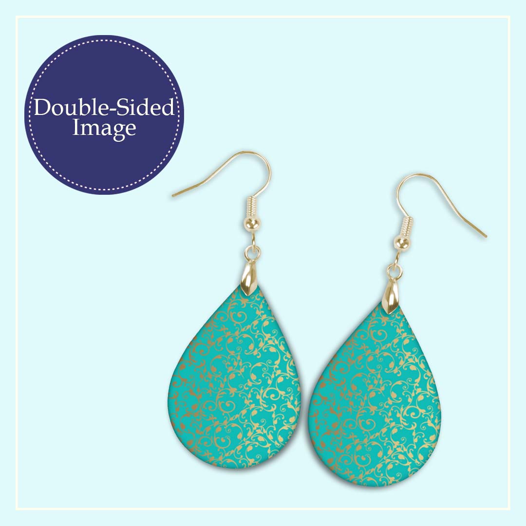 Turquoise Gold Filigree Teardrop Earrings – Turquoise and Gold Dangle Earrings