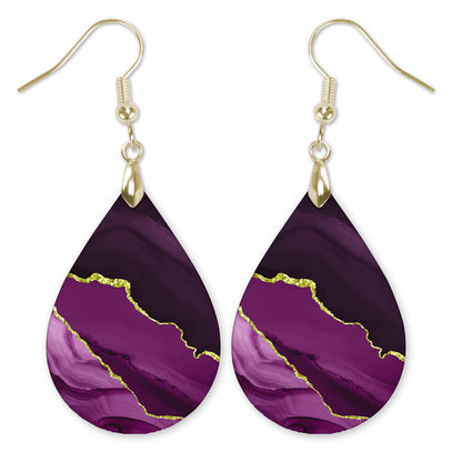Magenta & Gold Teardrop Earrings – Handmade Statement Earrings in Two Sizes