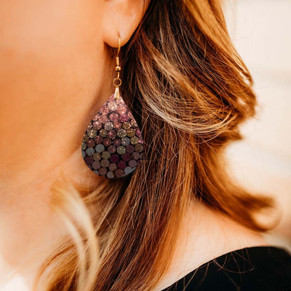Wine Cork Teardrop Earrings – Wine Lover Gift, Handmade Statement Jewelry