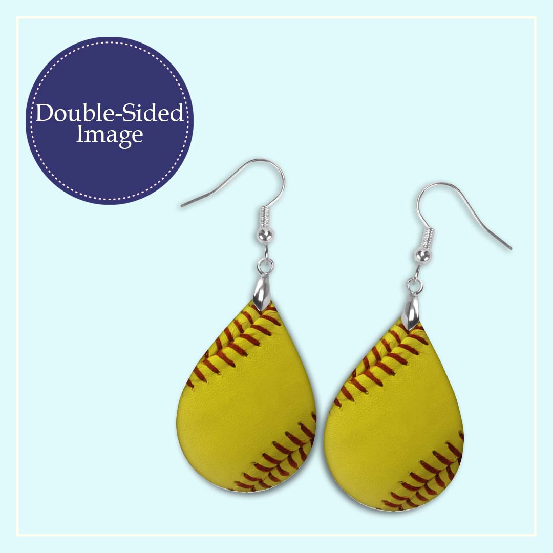 Softball Teardrop Earrings – Handmade Gameday Jewelry