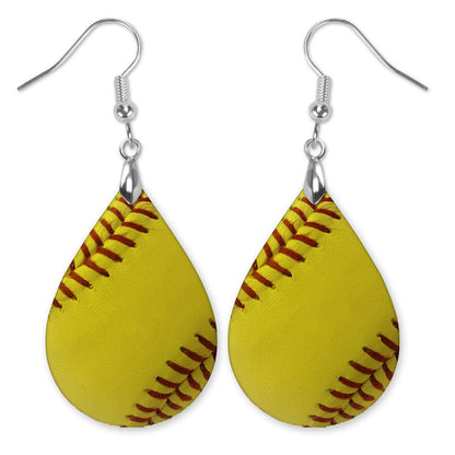 Softball Teardrop Earrings – Handmade Gameday Jewelry