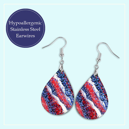 Red White & Blue July 4th Earrings – Lightweight Patriotic Dangles