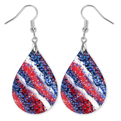 Red White & Blue July 4th Earrings – Lightweight Patriotic Dangles