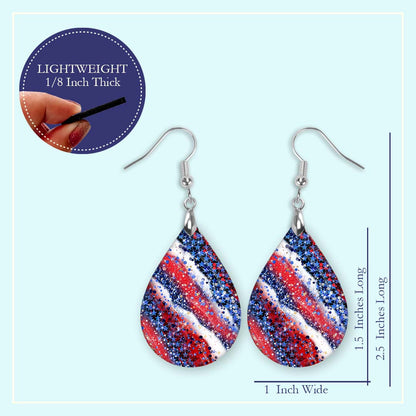 Red White & Blue July 4th Earrings – Lightweight Patriotic Dangles