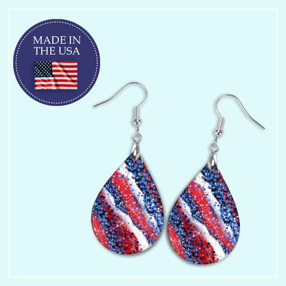 Red White & Blue July 4th Earrings – Lightweight Patriotic Dangles