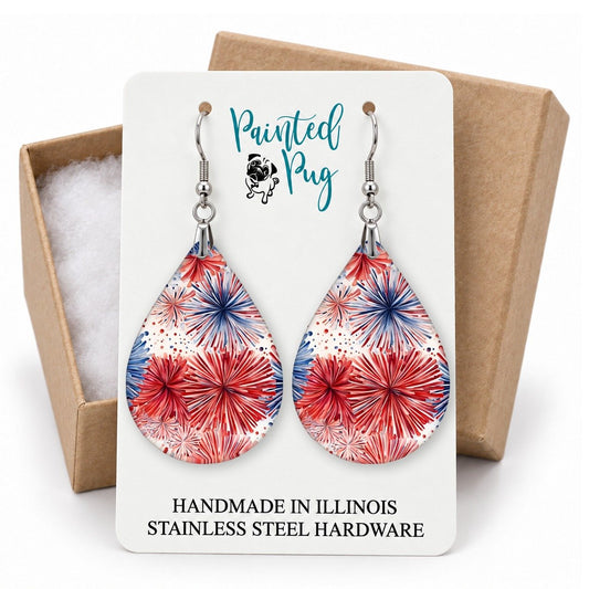 Fireworks Teardrop Earrings gift box