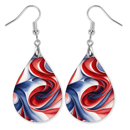 Patriotic Teardrop Earrings – Red White Blue July 4th Dangles