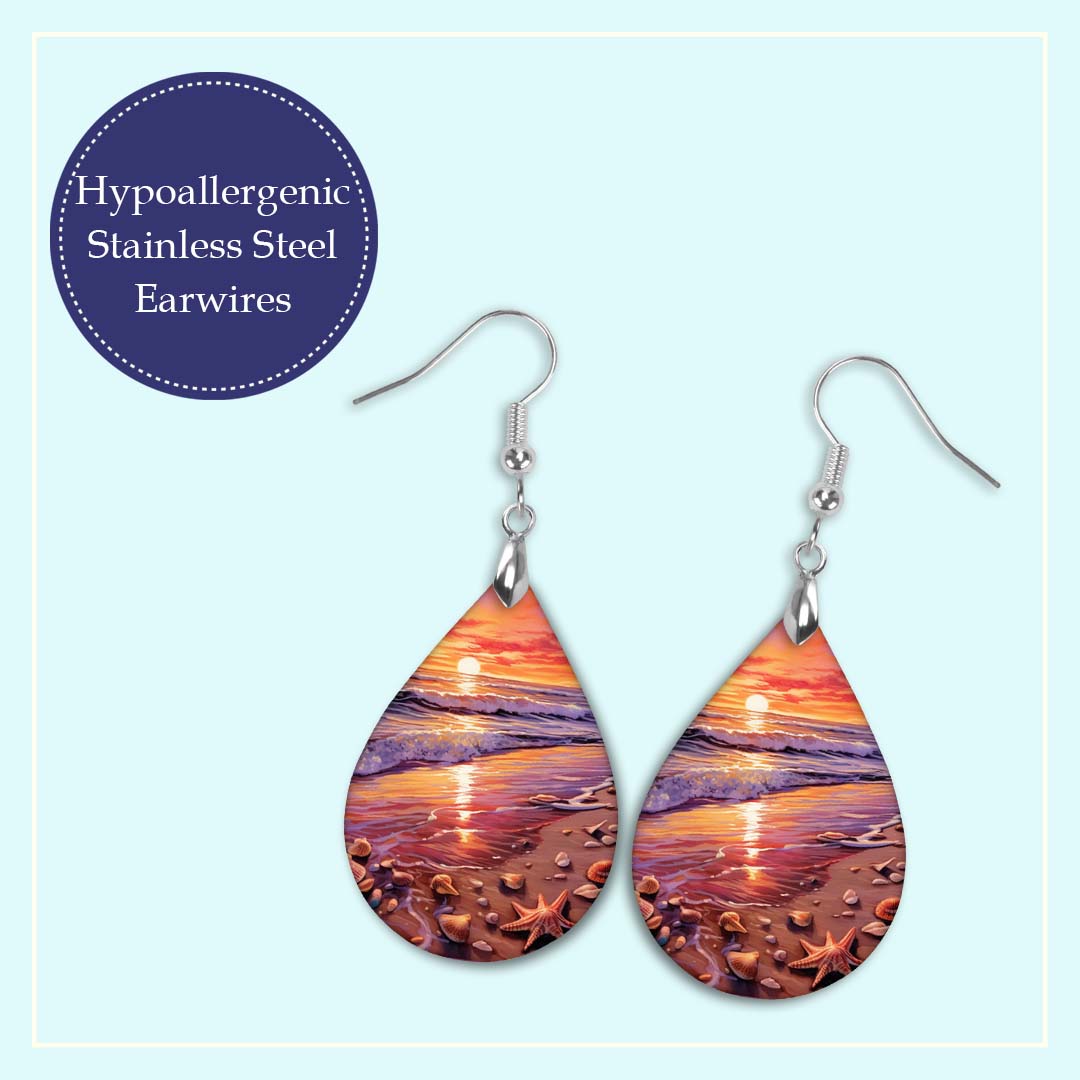 Sunset Dangle Teardrop Earrings