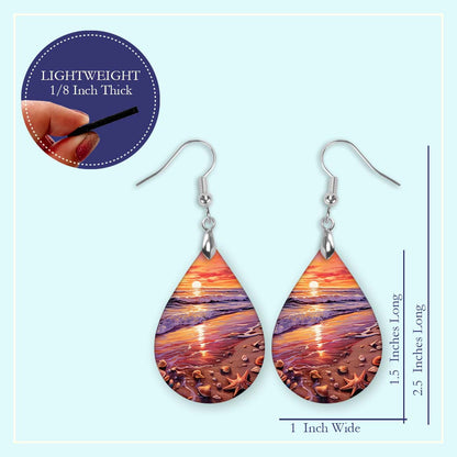 Sunset Dangle Teardrop Earrings