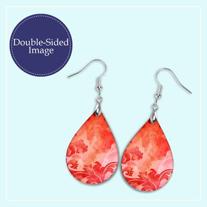 Dangle Red MDF Earrings for Everyday Wear - Stylish Wooden Jewelry