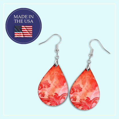 Dangle Red MDF Earrings for Everyday Wear - Stylish Wooden Jewelry