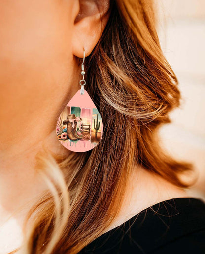 Western Cowgirl Teardrop Earrings – Stylish Desert-Inspired Jewelry Gift For Rodeo Lovers