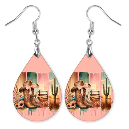 Western Cowgirl Teardrop Earrings – Stylish Desert-Inspired Jewelry Gift For Rodeo Lovers