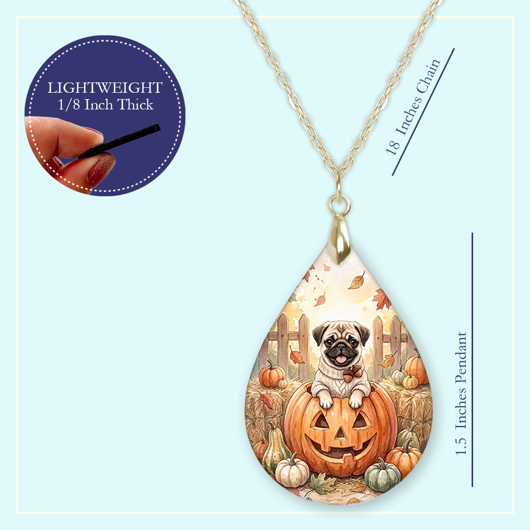 Necklace size guide: 18 inch chain, 1.5 inch pendant, lightweight