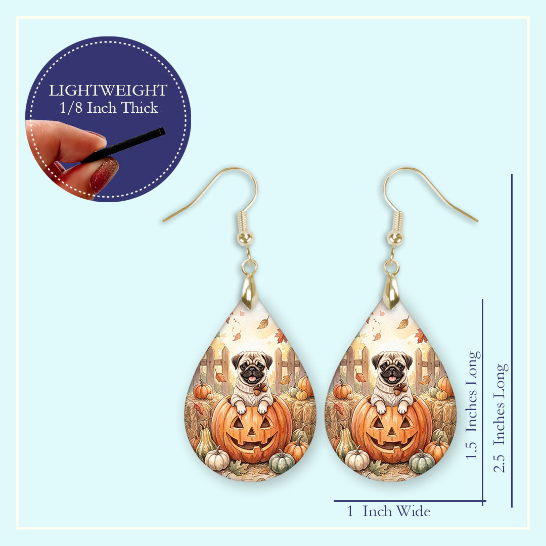 Earring size guide: 1.5 inch pendant, 2.5 inches long, 1 inch wide