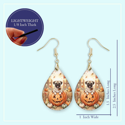 Earring size guide: 1.5 inch pendant, 2.5 inches long, 1 inch wide