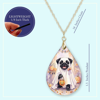 Necklace size guide: 18 inch chain, 1.5 inch pendant, lightweight