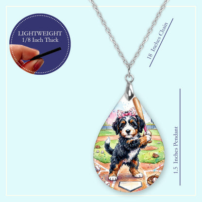 Bernedoodle Baseball Earrings | Dog Mom Sports Gift