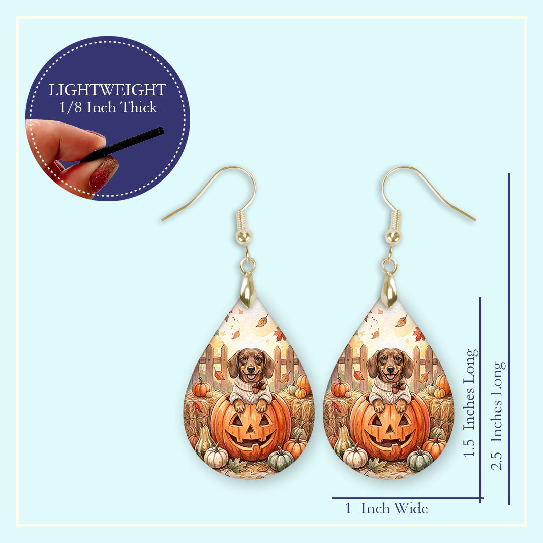 Earring size guide: 1.5 inch pendant, 2.5 inches long, 1 inch wide