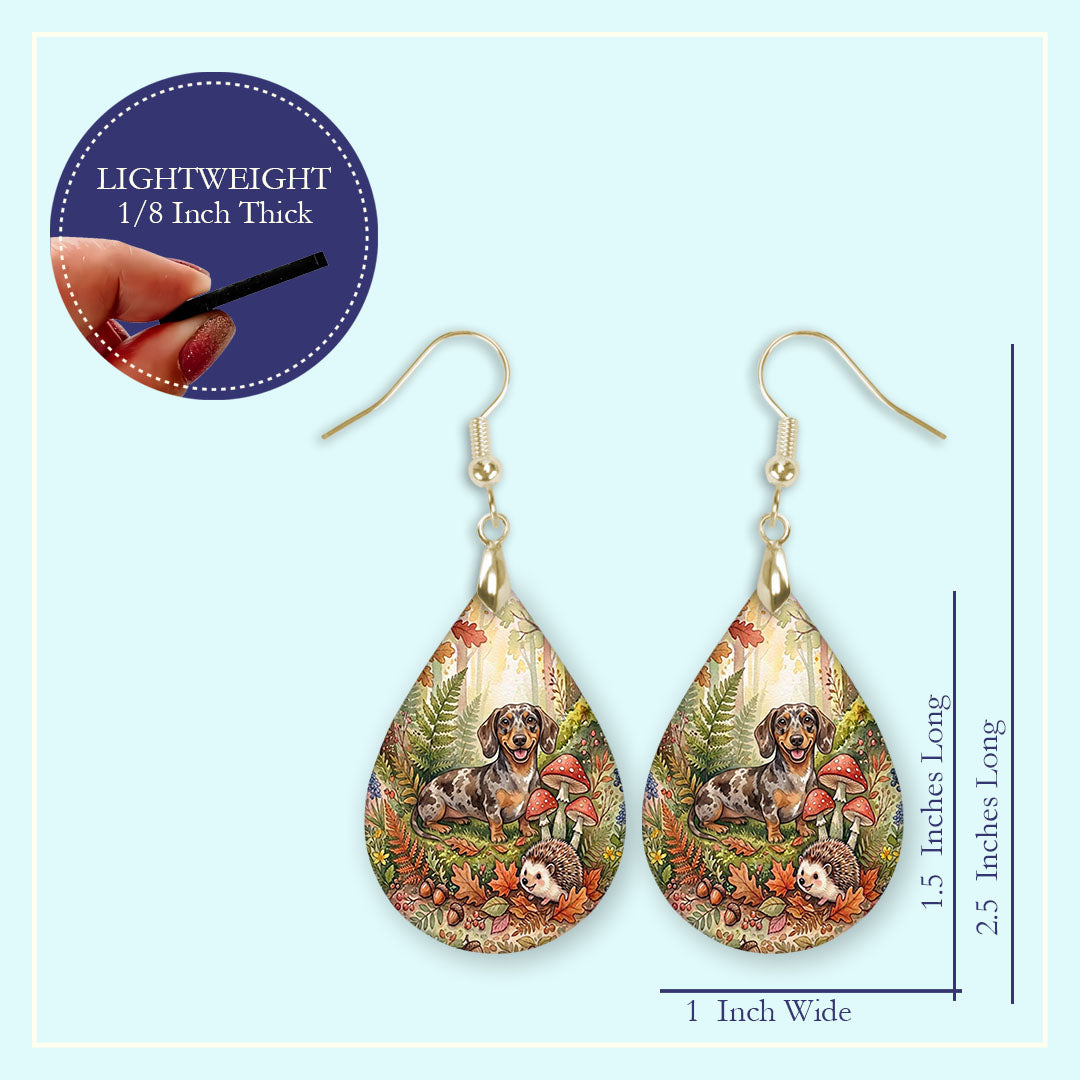 Earring size guide: 1.5 inch pendant, 2.5 inches long, 1 inch wide