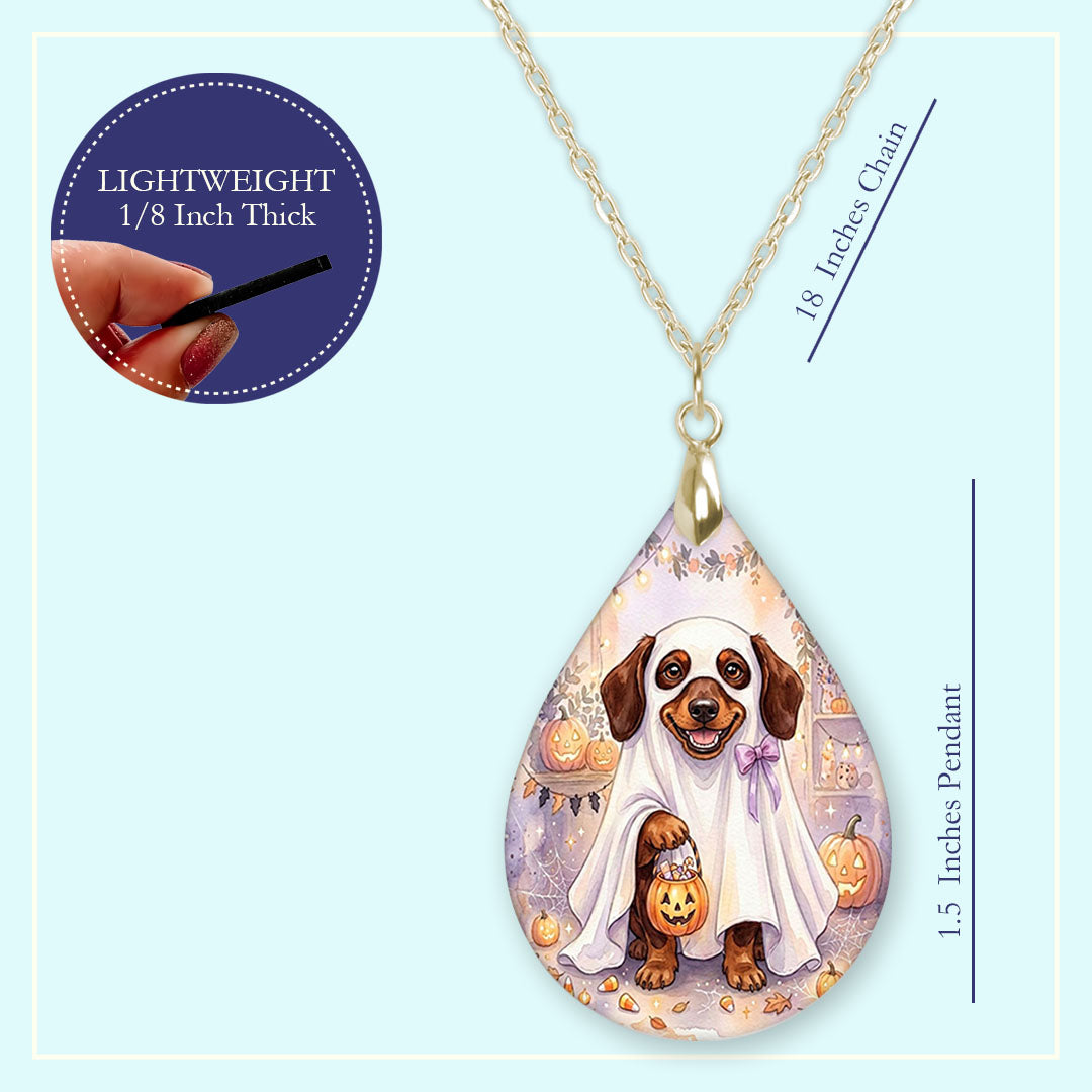 Necklace size guide: 18 inch chain, 1.5 inch pendant, lightweight