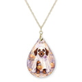 Dachshund Ghost Teardrop Necklace