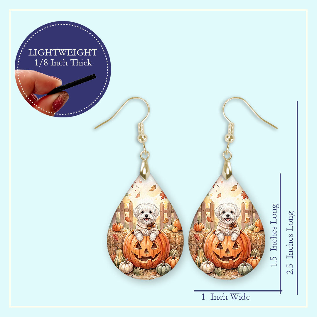 Earring size guide: 1.5 inch pendant, 2.5 inches long, 1 inch wide