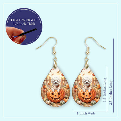 Earring size guide: 1.5 inch pendant, 2.5 inches long, 1 inch wide