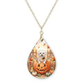Maltese Pumpkin Teardrop Necklace
