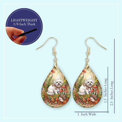 Earring size guide: 1.5 inch pendant, 2.5 inches long, 1 inch wide