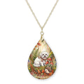 Maltese Woodland Teardrop Necklace