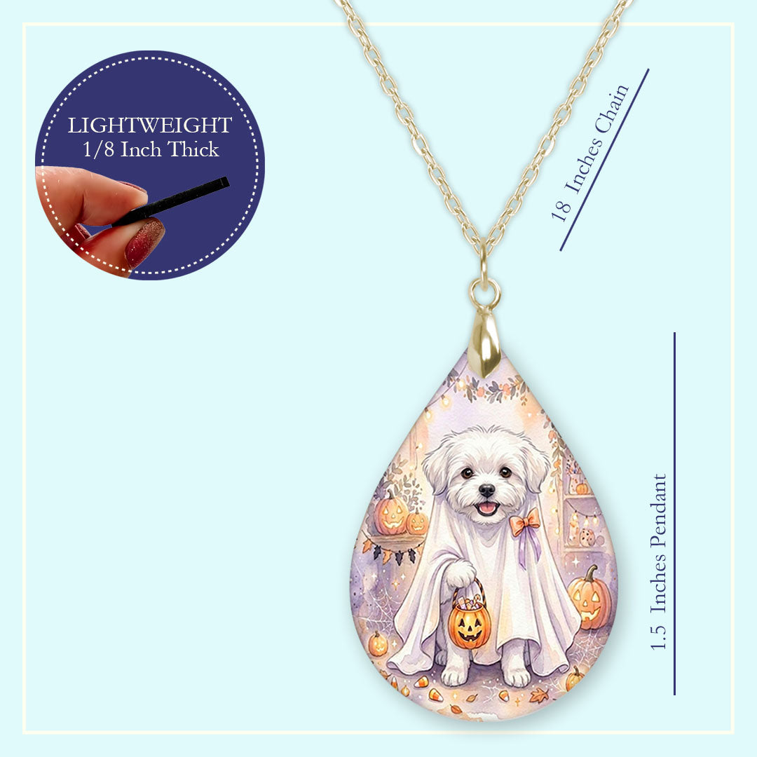 Necklace size guide: 18 inch chain, 1.5 inch pendant, lightweight