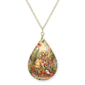 Golden Retriever Woodland Teardrop Necklace